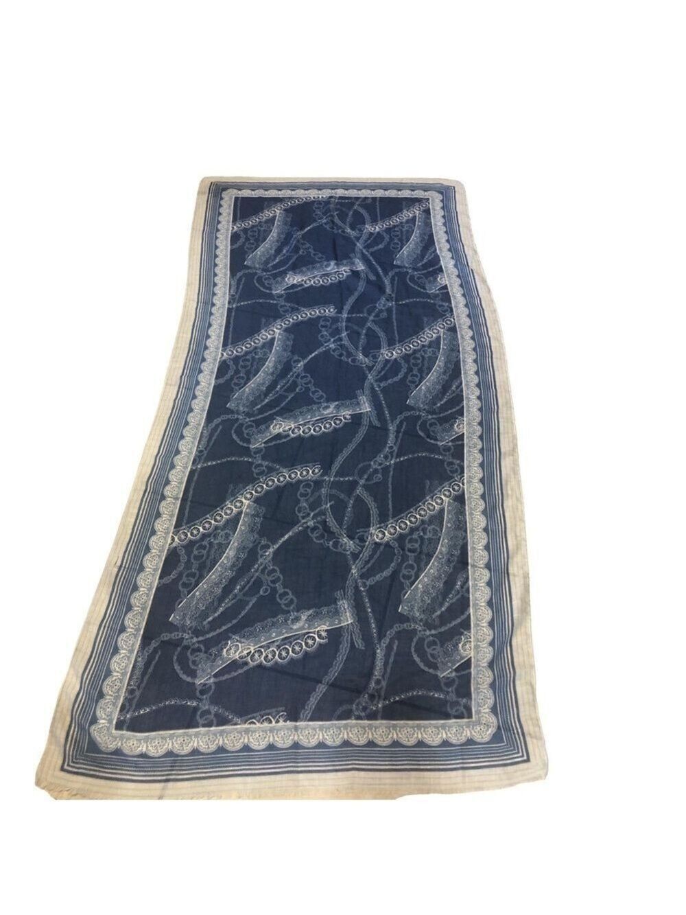 Italy Fulars large scarf wrap. Blue white frayed ends art to wear artsy